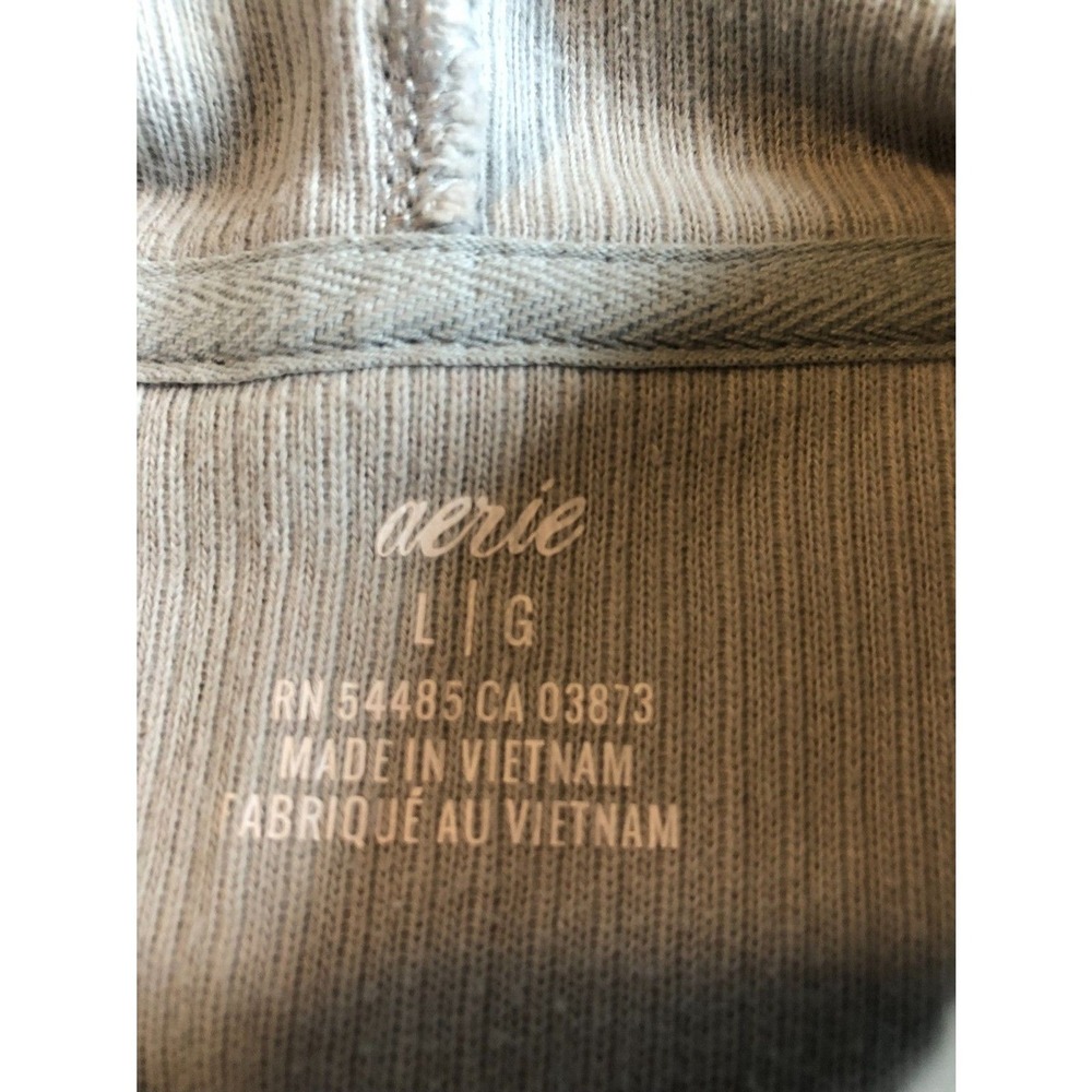 Aerie Womens Waffle Knit‎ Hooded Pullover Sweatshirt Light Green Large RN54485 - Picture 7 of 7